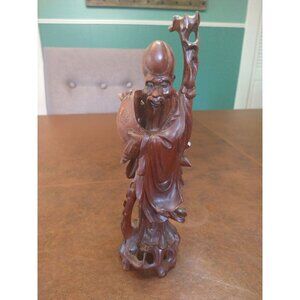 Vintage Chinese Wood Sculpture 19th Century Immortal